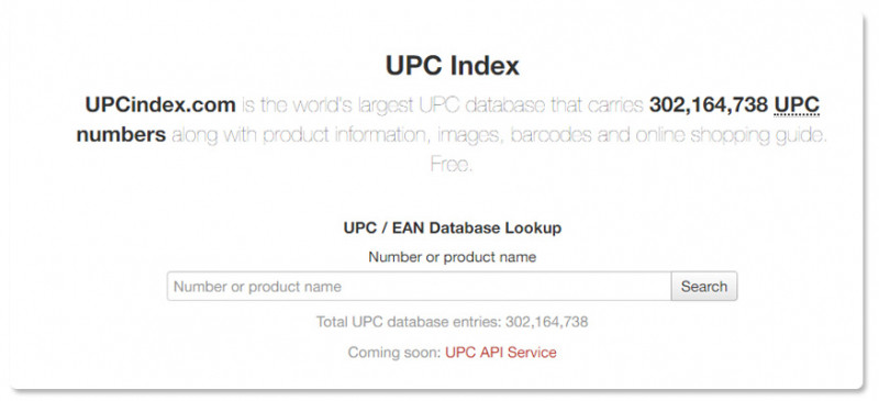 Giao diện của UPC Index