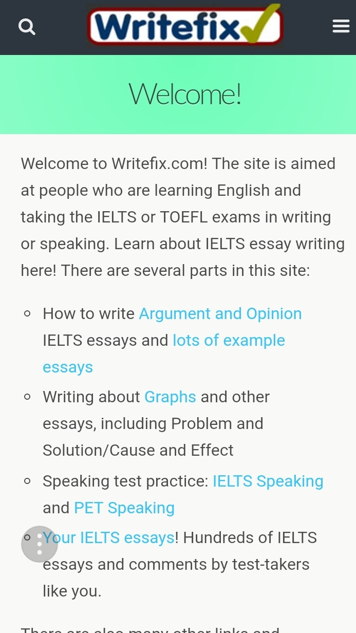 Writefix là trang web hướng dẫn bạn cấu trúc viết từng phần trong một bài writing rất kỹ và rõ ràng