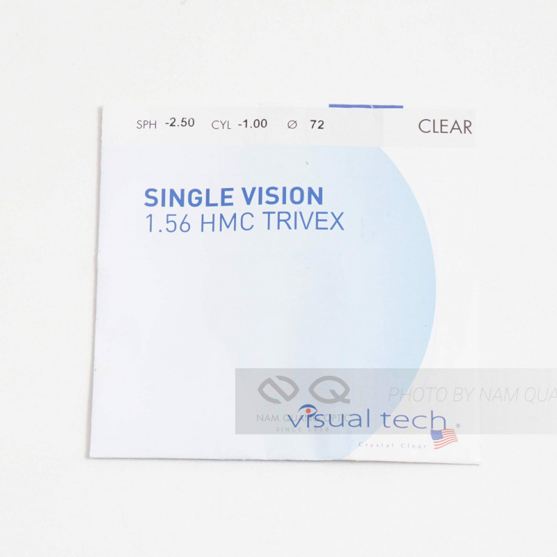 Tròng kính chống bể Single Vision 1.56 HMC Trivex