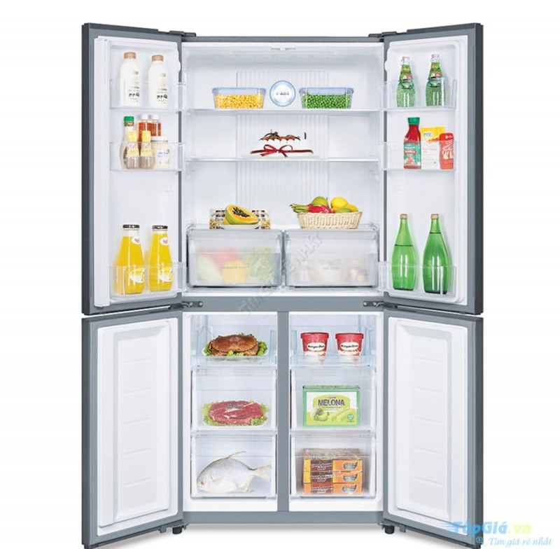 Tủ lạnh Aqua có dung tích 456 lít, trong đó, dung tích ngăn đông là 140 lít và dung tích ngăn lạnh 316 lít với 4 cửa rộng rãi