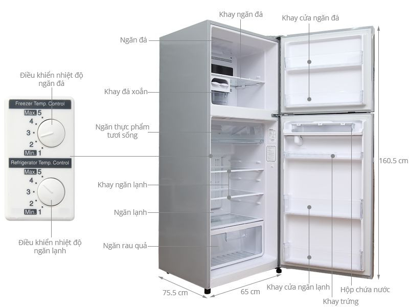 Tủ Lạnh Hitachi T17EGV4 168 Lít