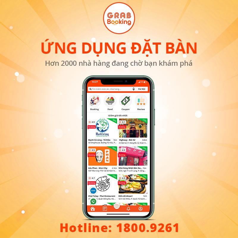 Ứng dụng đặt bàn Grabooking