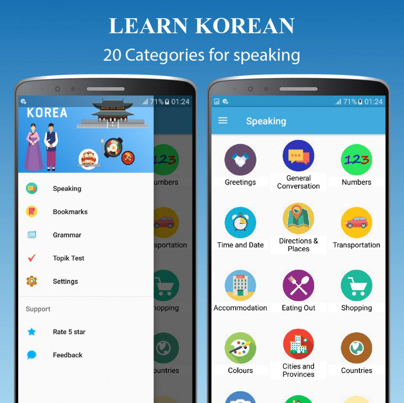Nhiều chủ đề đa dạng cùng Learn Korean - Grammar