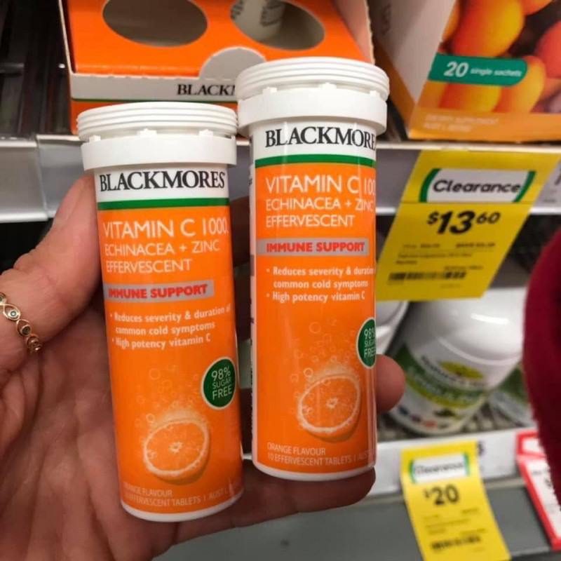 Blackmores Vitamin C 1000, Echinacea + Zinc sủi bọt
