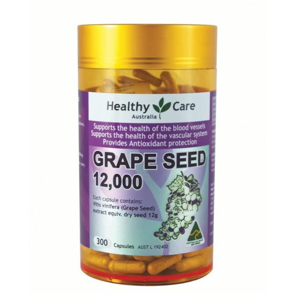 Viên Uống Tinh Chất Nho Healthy Care Grape Seed Extract 12000 Gold Jar 300 Capsules