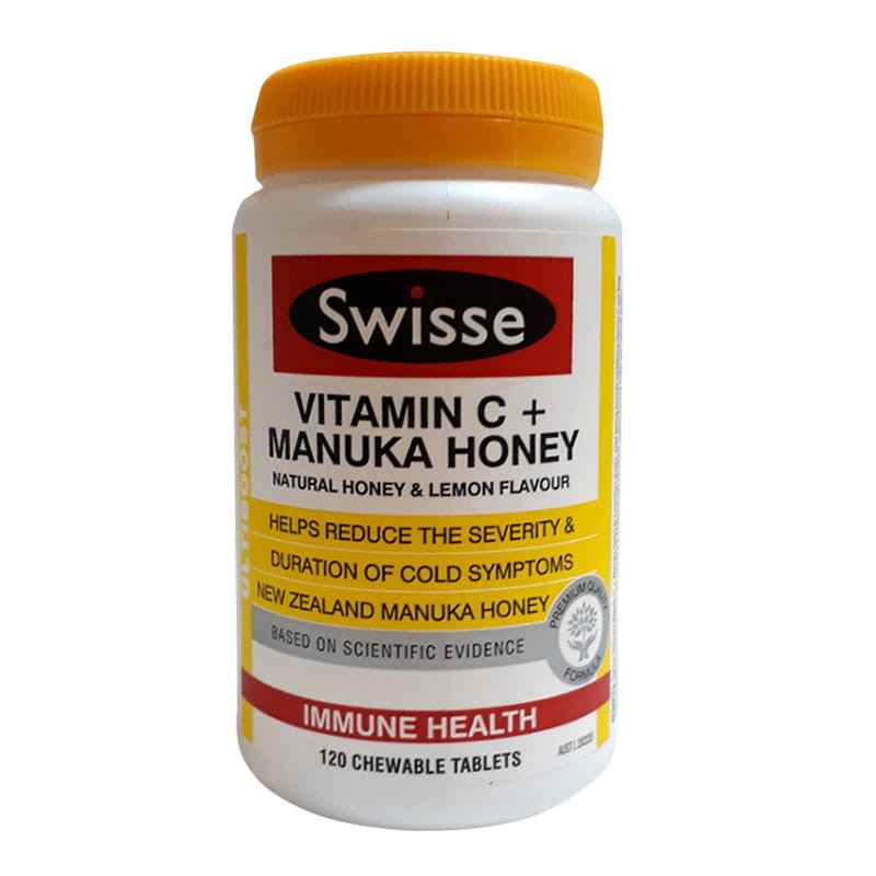 Viên uống tăng miễn dịch Swisse Vitamin C Manuka Honey của Úc