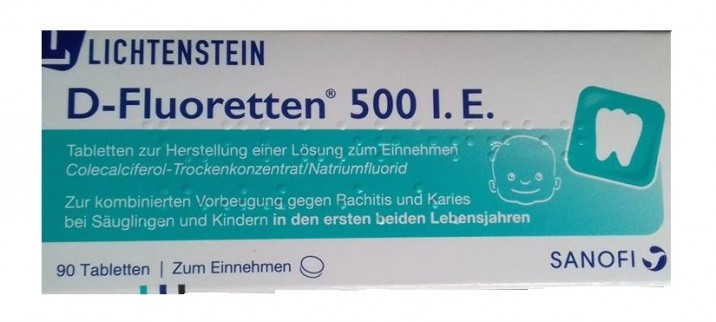 Viên uống bổ sung Vitamin D cho bé D-Fluoretten 500I.E