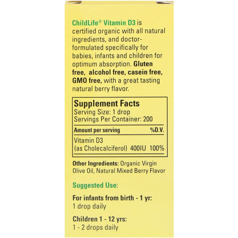 Vitamin D3 Childlife Hữu Cơ Organic 400IU Dạng Nước 10ml