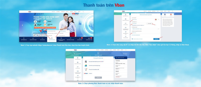 Đến với Vban.vn, bạn có thể thanh toán trực tuyến thông qua tài khoản ngân hàng hoặc ví điện tử VnMart