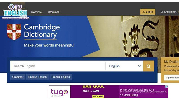 Cambridge Dictionary online