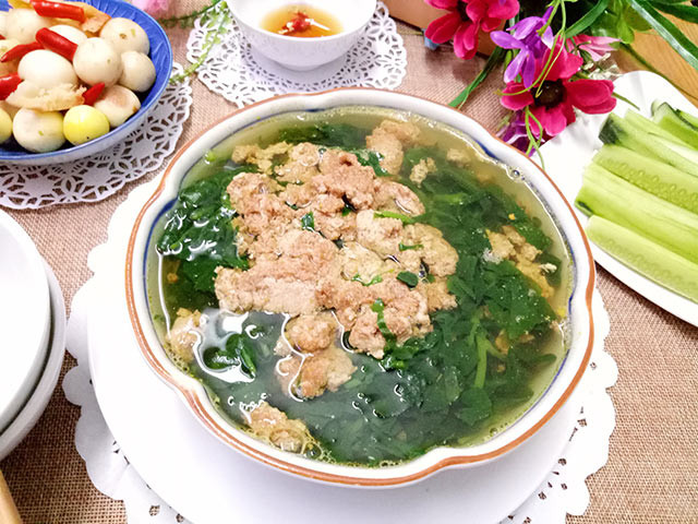 Cách nấu canh cua mồng tơi