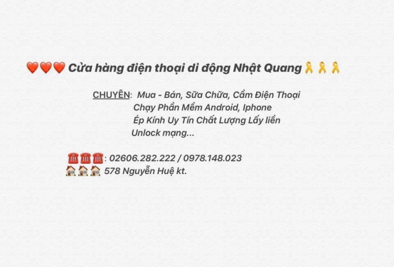 Cửa Hàng Điện Thoại Nhật Quang Kon Tum