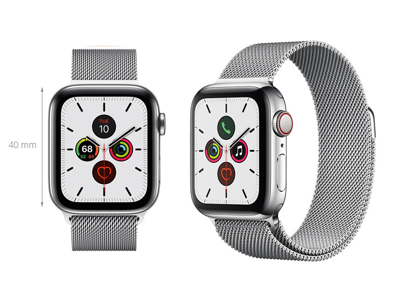 Apple Watch S5 LTE 40mm viền thép dây thép bạc