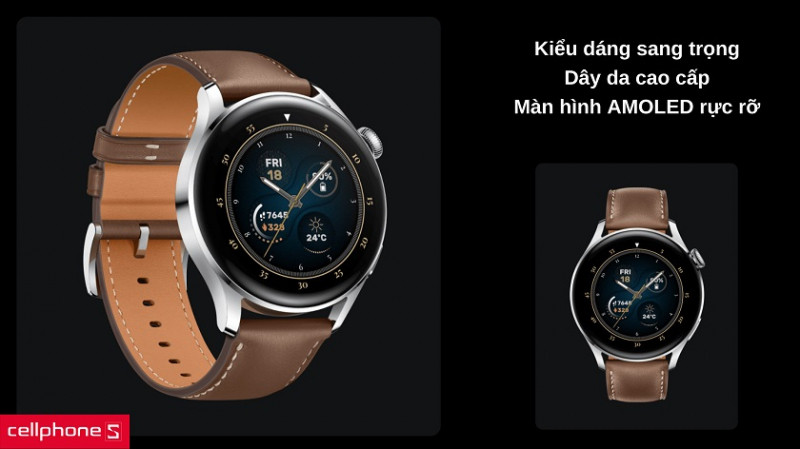 Đồng hồ thông minh Huawei watch 3 dây da