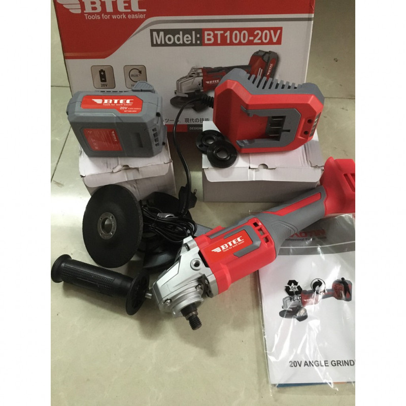 Máy mài góc dùng pin Btec BT100-20V - 100mm