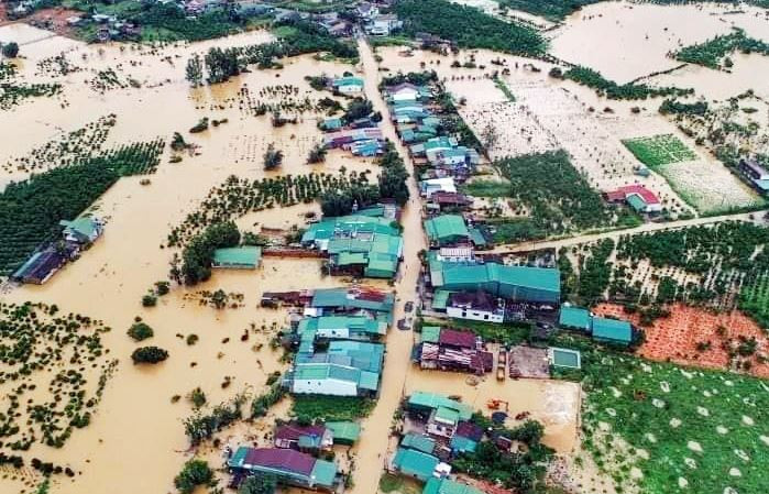 Ngập lụt tại Tây Nguyên. (Ảnh: báo Thanh niên)