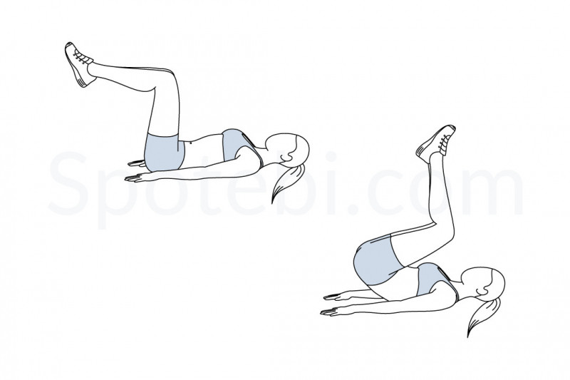 Nâng chân gập bụng (Reverse crunches)