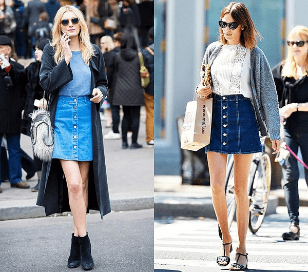 Áo khoác dài siêu thời trang mix cùng chân váy jean