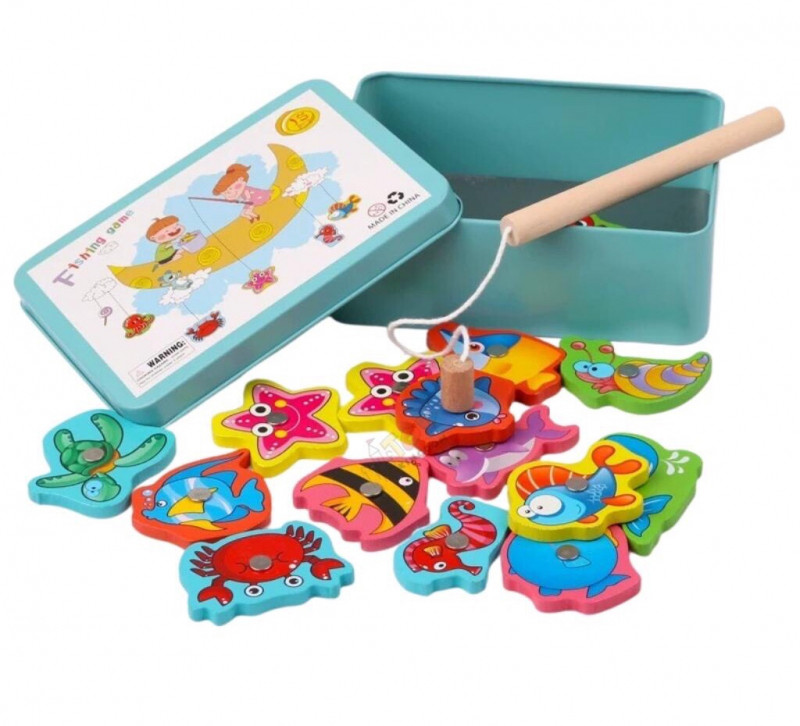 Bộ đồ chơi câu cá Toykingdom cho bé bao gồm hộp dụng, cần câu, 15 cá nhiều màu sắc cho bé từ 1 tuổi