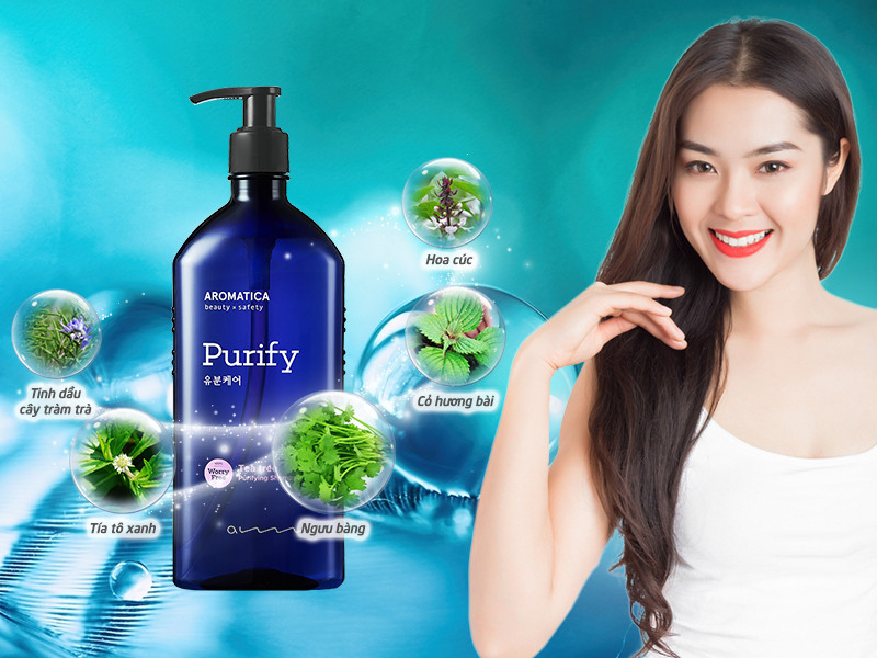 Dầu gội giảm dầu chiết xuất tràm trà Aromatica Tea Tree Purifying Shampoo