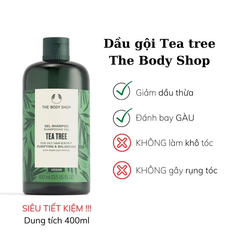 Dầu gội tràm trà The Body Shop Tea Tree Purifying and Balancing Shampoo