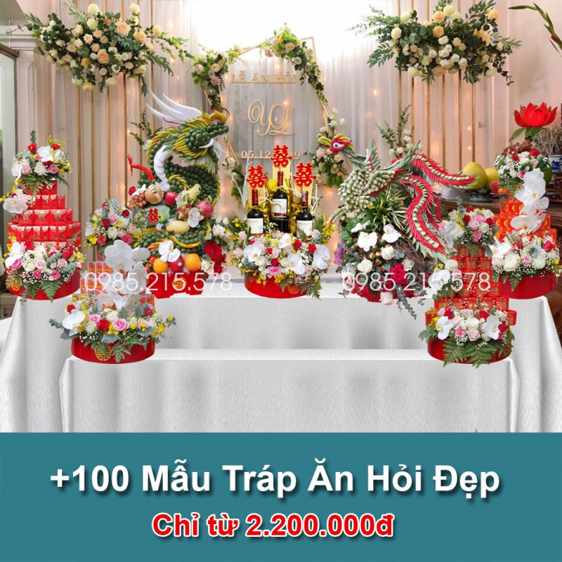 Tráp Ăn Hỏi Đẹp - Xanh Wedding