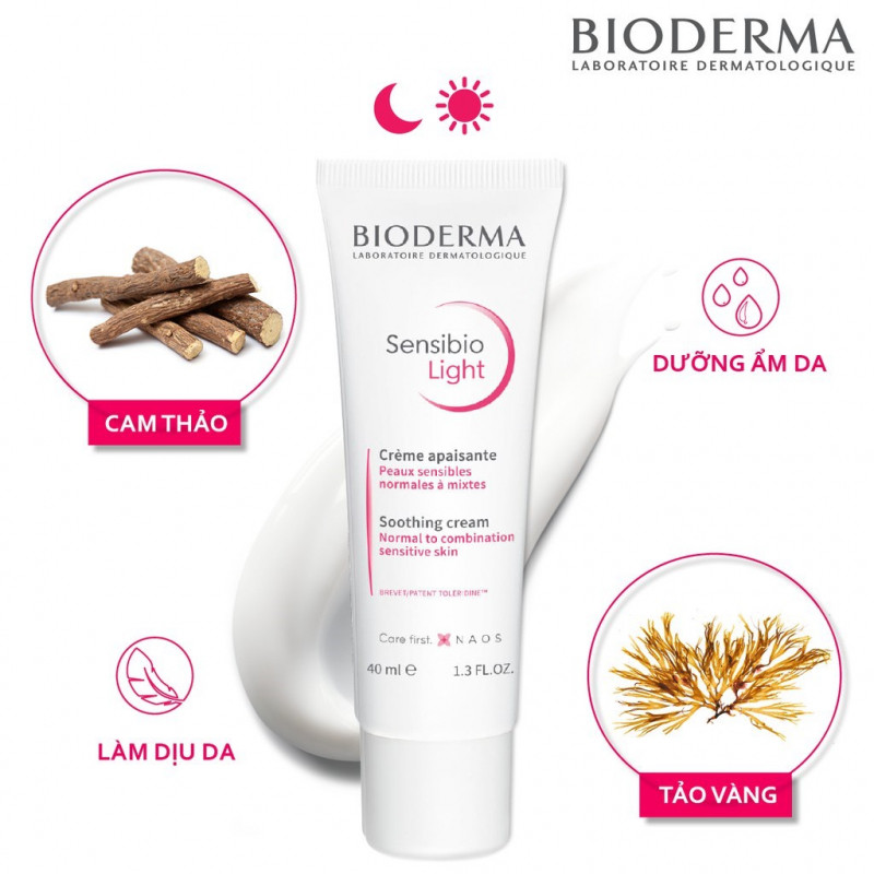 Kem dưỡng ẩm Bioderma Sensibio Light Soothing Cream (40ml)