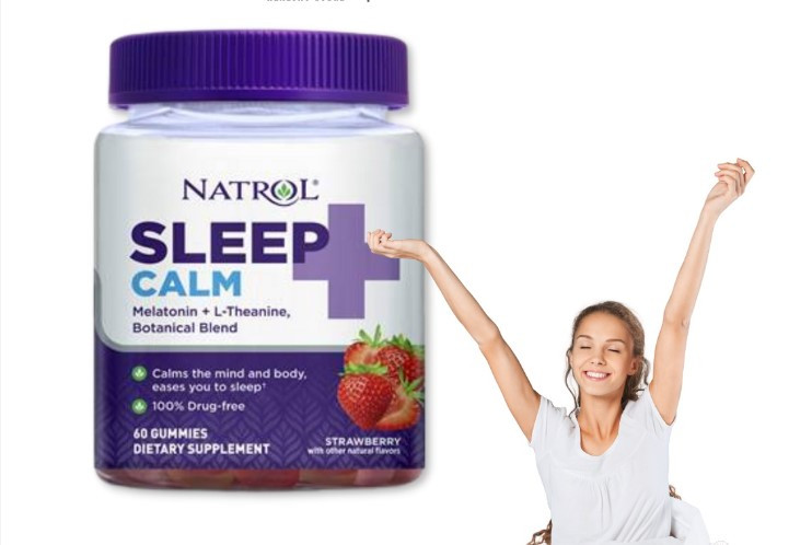 Kẹo dẻo cải thiện giấc ngủ, giảm căng thẳng Natrol Sleep + Calm Gummy Strawberry
