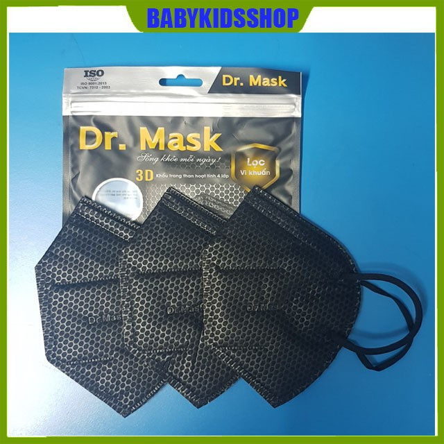 Khẩu trang 3D than hoạt tính 4L Dr.mask