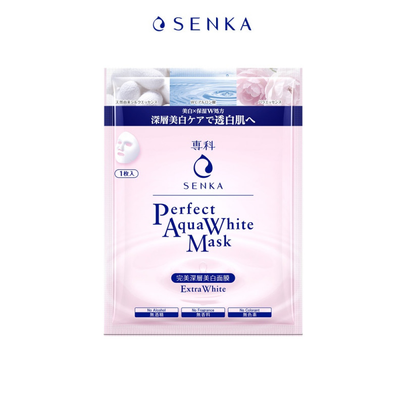 Mặt nạ cấp ẩm dưỡng trắng da Senka Perfect Aqua White Mask Extra White 23g