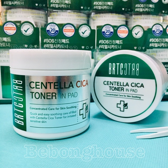 BRTC TONER PAD – bông tẩm nước cân bằng da chiết xuất rau má BRTC Centella Cica Toner in Pad