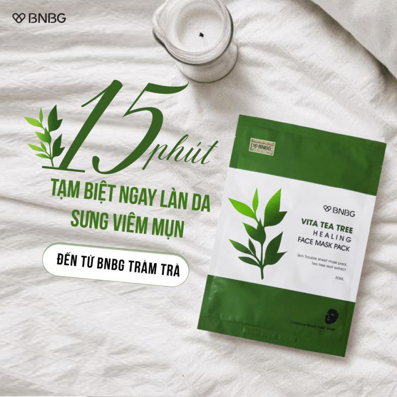 Mặt nạ thải độc, giảm mụn chiết xuất tràm trà BNBG Vita Tea Tree Healing Face Mask Pack 30ml