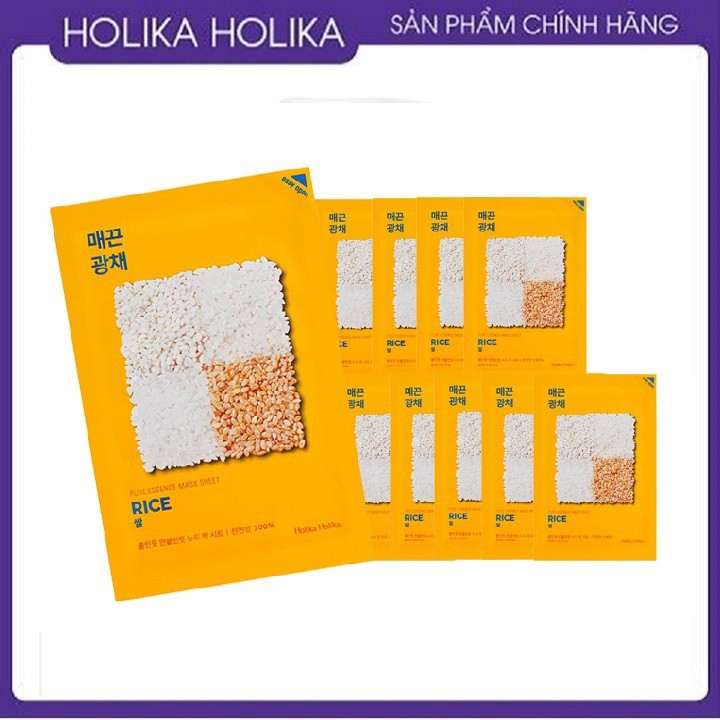 Mặt nạ giấy Holika Holika chiết xuất gạo Pure Essence Mask sheet 23ml_Rice 68173