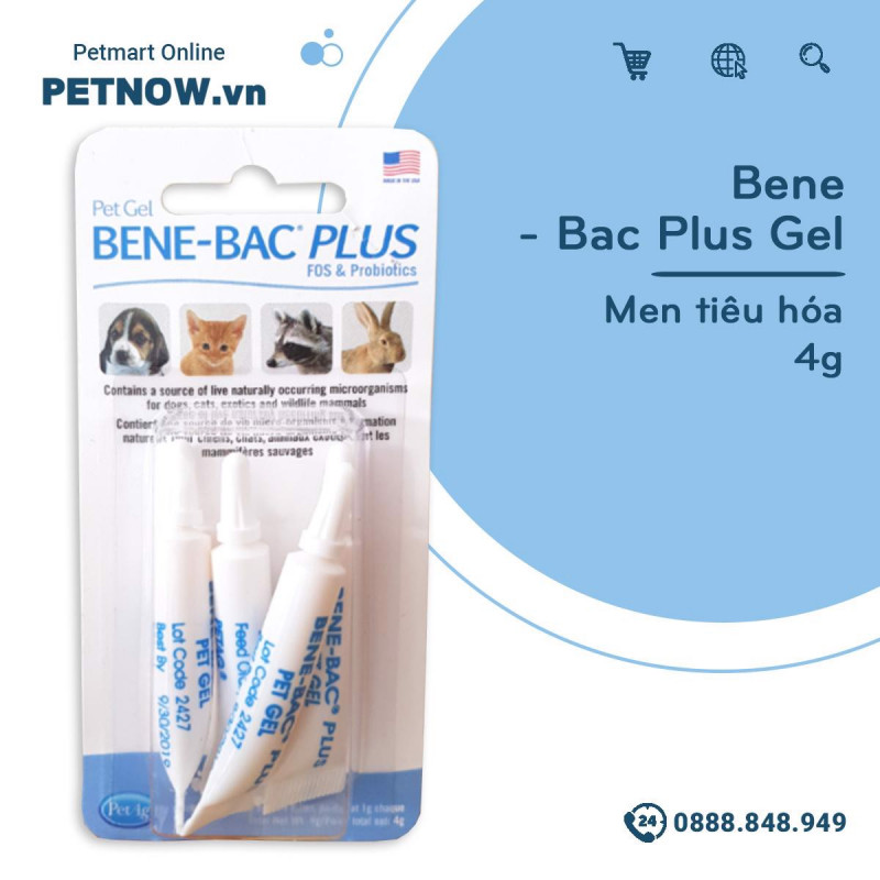 Men Tiêu Hóa Bene-Bac Plus Pet Gel Cho Chó Mèo