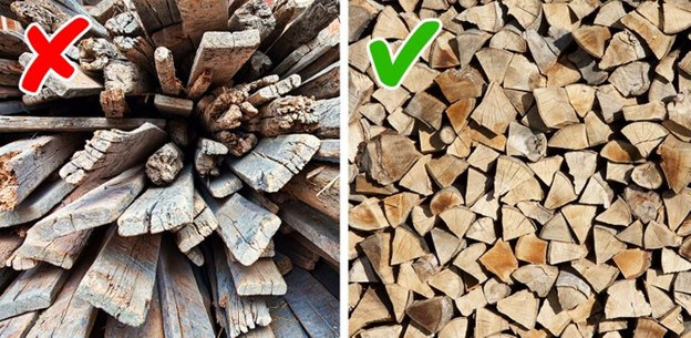 Sử dụng gỗ mục nát thay vì củi tốt hoặc than