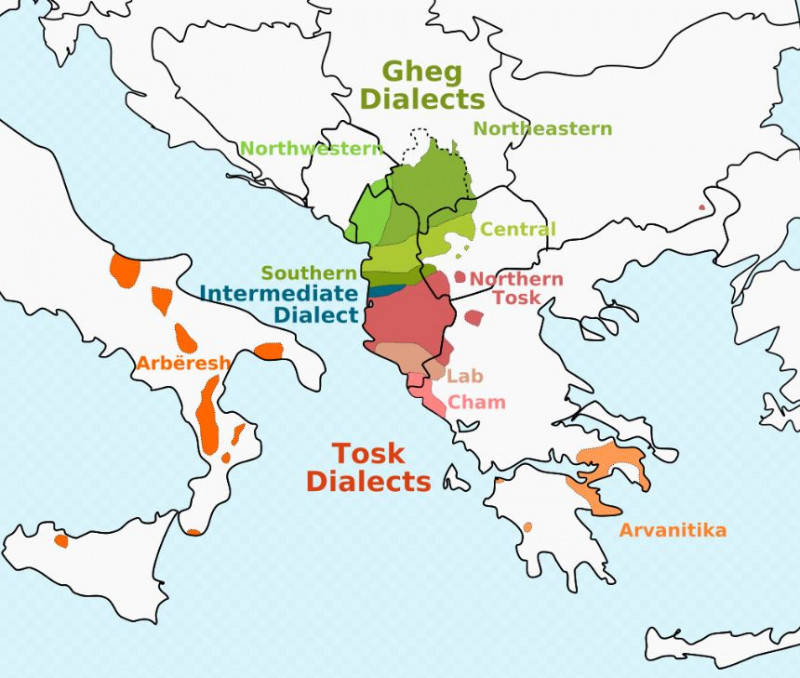 Tiếng Albania là ngôn ngữ chính thức của Albania và Kosovo