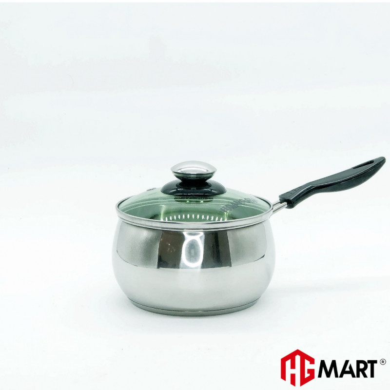 Nồi nấu cháo bột cho bé inox 304 2 đáy bếp từ nắp kính chống nóng HG Mart