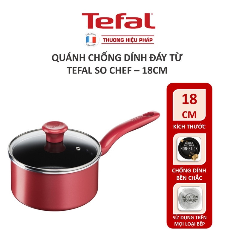 Nồi cán dài/ quánh Tefal So Chef 18cm