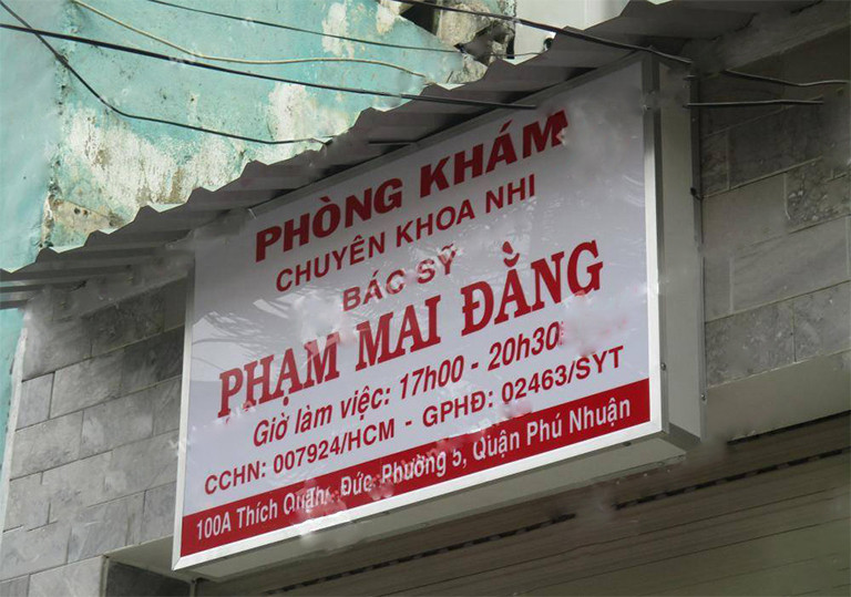 Phòng khám nhi khoa quận Phú Nhuận – BS.CKI. Phạm Mai Đằng