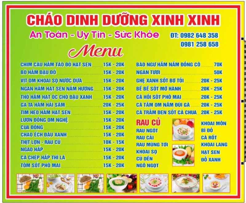 Cháo dinh dưỡng Xinh Xinh