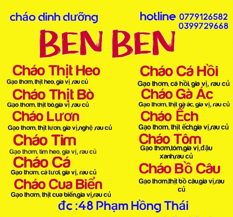 Cháo Dinh Dưỡng Ben Ben