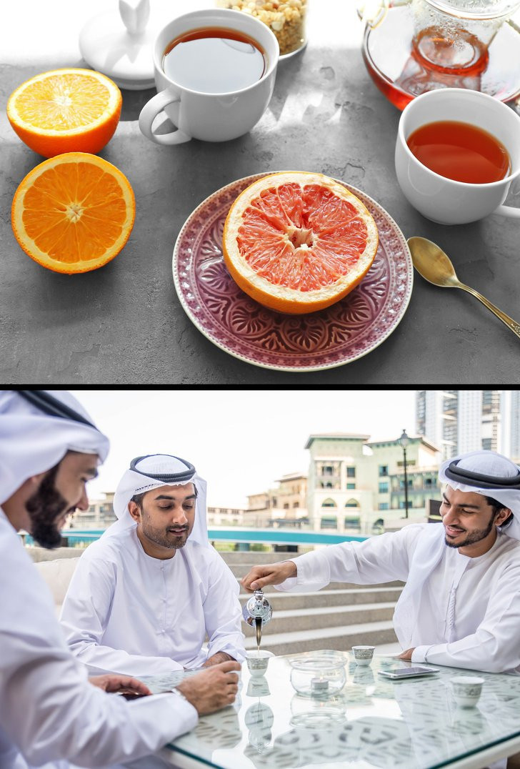 Rót một nửa tách trà chỉ dành cho những vị khách được chào đón ở Dubai và Kazakhstan