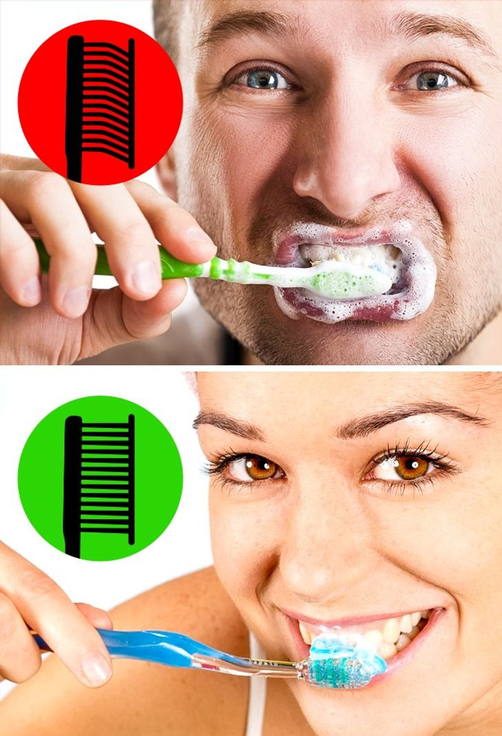 Chúng ta ấn bàn chải đánh răng quá mạnh khi đánh răng