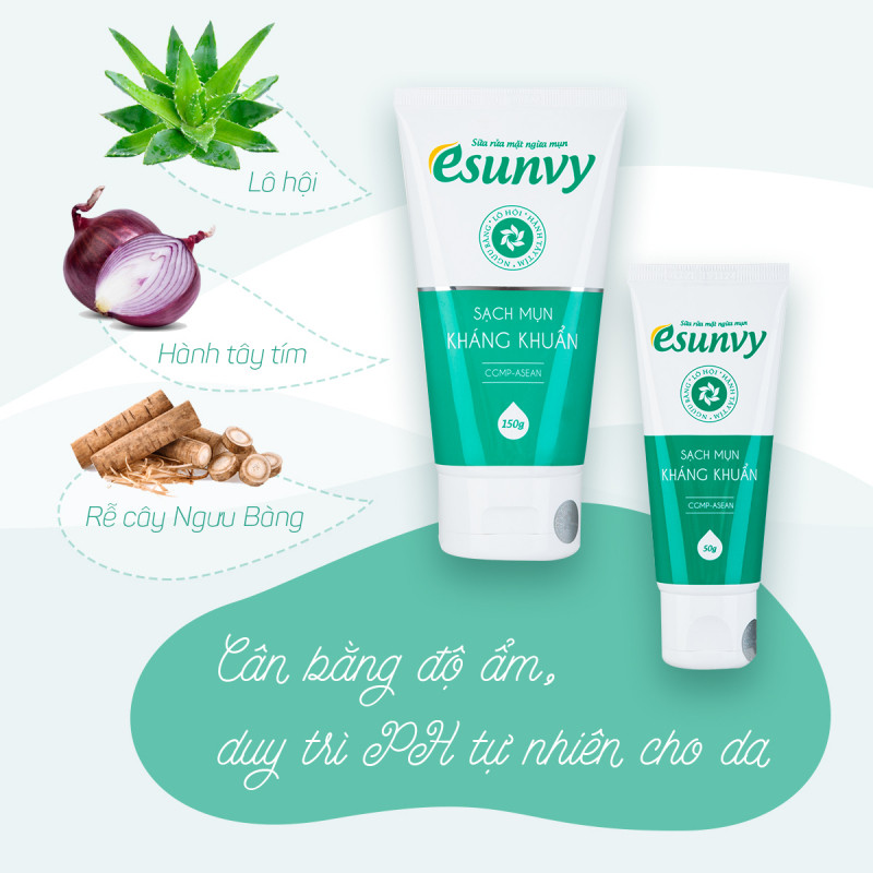 Sữa rửa mặt Esunvy: sạch sâu, cân bằng độ pH tự nhiên cho da