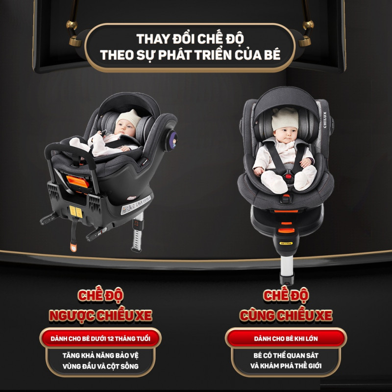 Ghế ngồi ô tô CHILUX SAFE 360 cao cấp cho bé sơ sinh