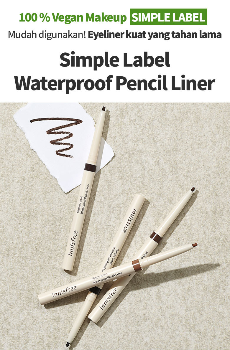 Chì kẻ mắt thuần chay chống nước innisfree Simple Label Waterproof Pencil Liner 0.1g