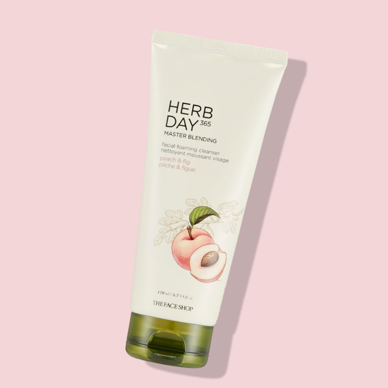 Sữa rửa mặt Thefacaeshop Herbday365 Master Blen Foaming Cleanser Peach&Fig