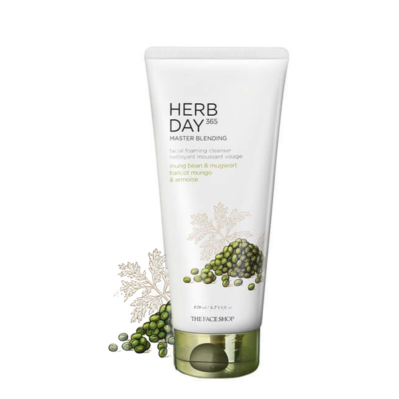 Sữa rửa mặt Herb day 365 Master Blending Facial Foaming Cleanser﻿ Mung Bean & Mugwort
