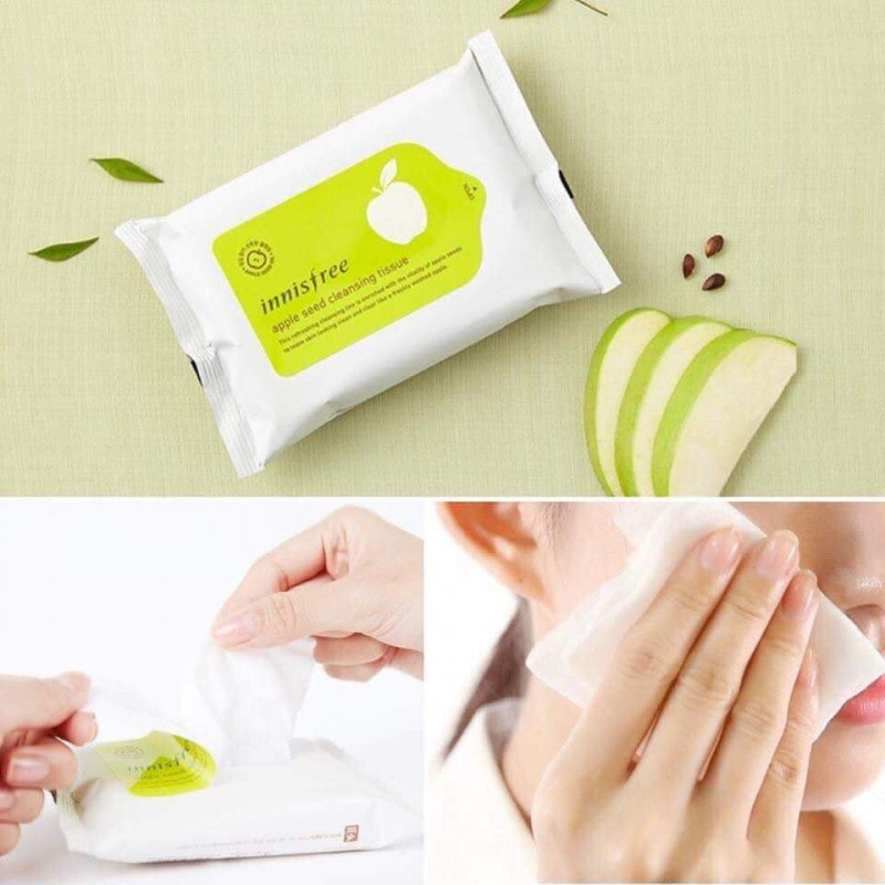 Khăn ướt tẩy trang Innisfree Apple Seed Cleansing Tissue