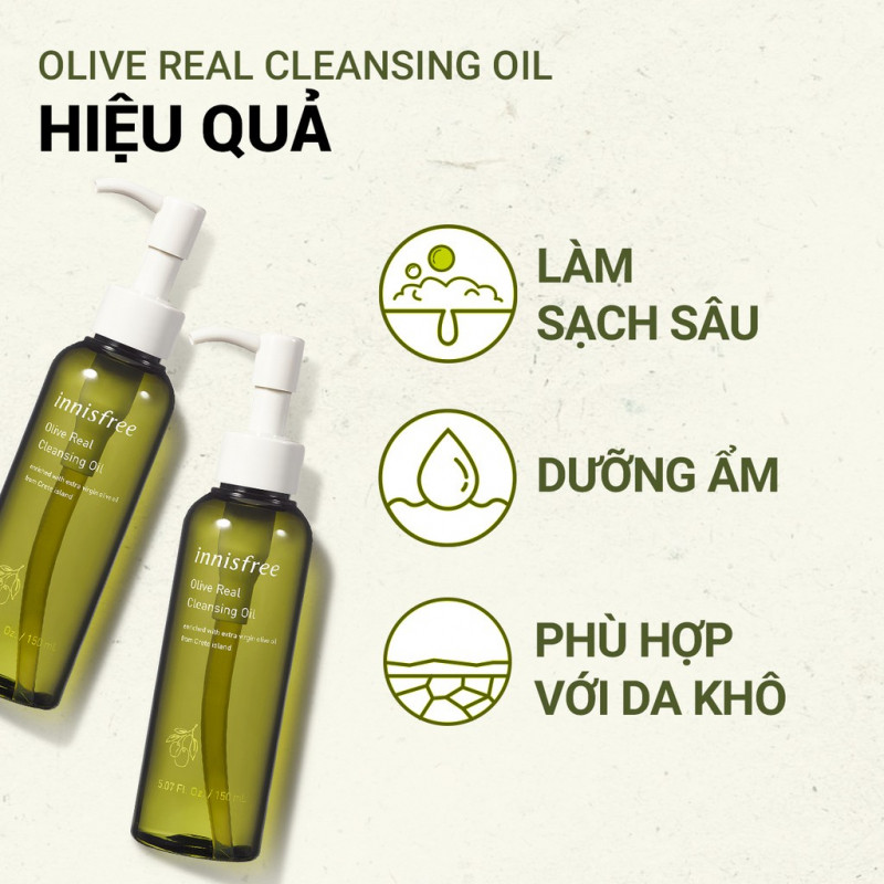 Dầu tẩy trang dưỡng ẩm Innisfree Olive Real Cleansing Oil